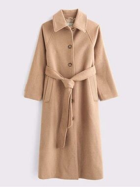wool blend belt coat abercrombie and fitch